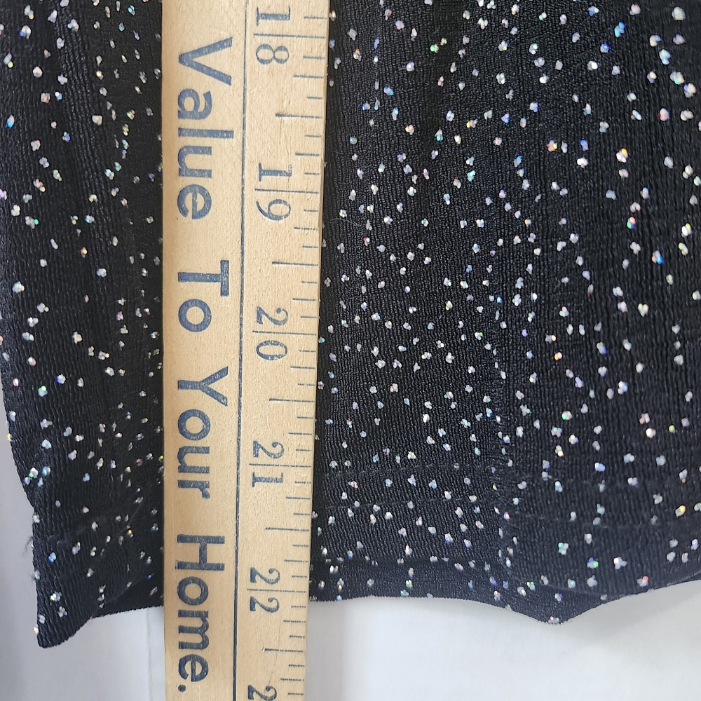 VTG Y2K Slinky Knit Top Rainbow Glitter Disco Whimsigoth Grunge Glam Size LP - Picture 8 of 10